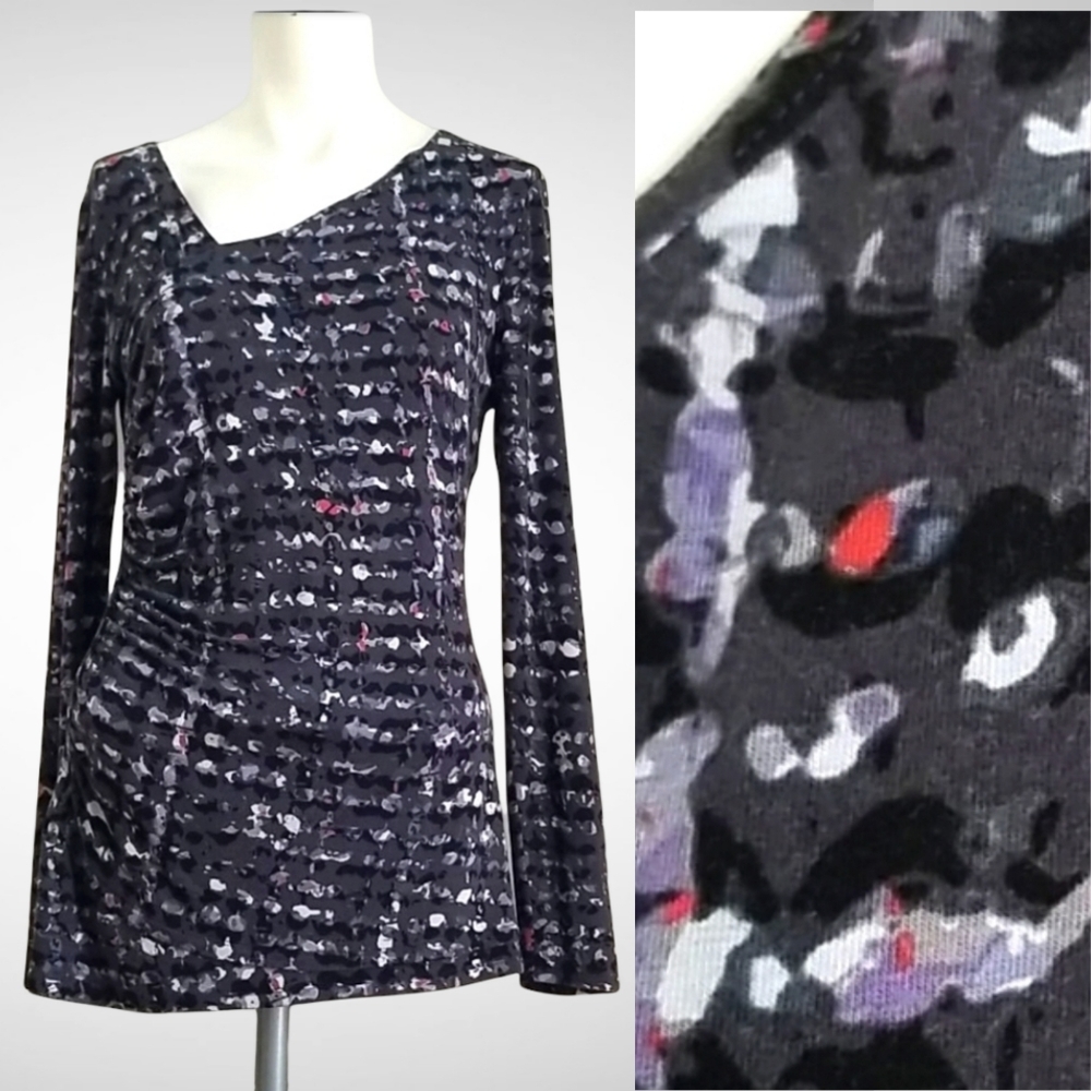 Daisy Fuentes Grey Combo Longsleeve Long Top